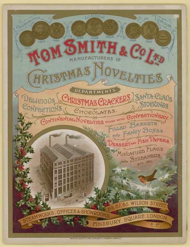 Tom Smith & Co Ltd ، تحف عيد الميلاد ، المفرقعات لعيد الميلاد ، غلاف الكتيب بواسطة مدرسة اللغة الإنجليزية