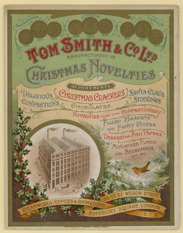 Tom Smith & Co Ltd ، تحف عيد الميلاد ، المفرقعات لعيد الميلاد ، غلاف الكتيب بواسطة مدرسة اللغة الإنجليزية