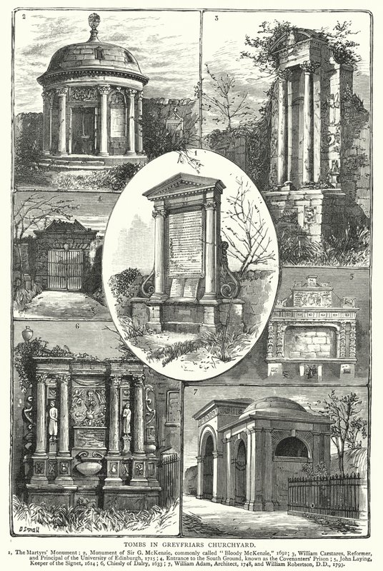 مقابر في Greyfriars Churchyard (نقش) بواسطة مدرسة اللغة الإنجليزية