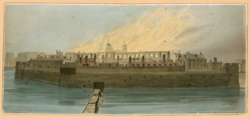 برج حريق لندن ، 1841 بواسطة مدرسة اللغة الإنجليزية