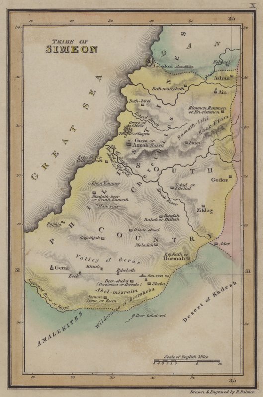 Tribe of Simeon (coloured engraving) بواسطة مدرسة اللغة الإنجليزية