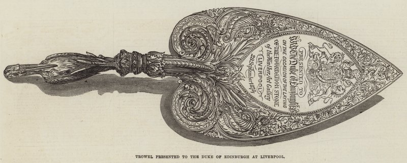 Trowel presented to the Duke of Edinburgh at Liverpool (engraving) بواسطة مدرسة اللغة الإنجليزية