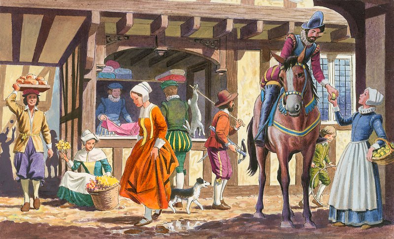 مشهد مدينة تيودور بواسطة مدرسة اللغة الإنجليزية
