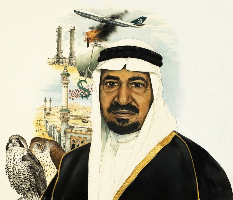 ملك سعودي مجهول - ربما الملك فيصل بن عبد العزيز بواسطة مدرسة اللغة الإنجليزية