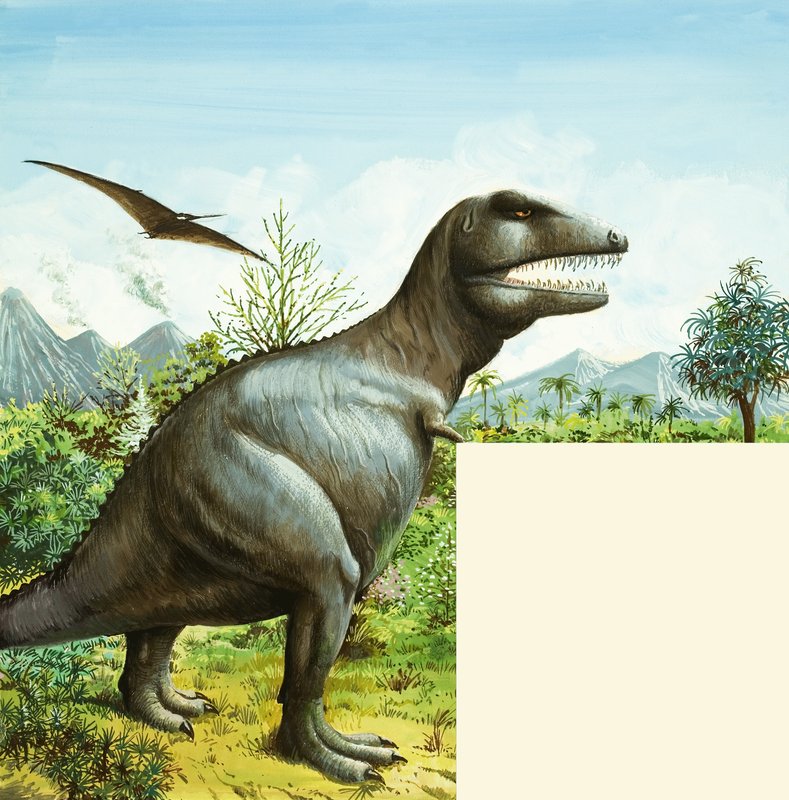 مشهد ديناصور مجهول مع T Rex و Pterodactyl بواسطة مدرسة اللغة الإنجليزية