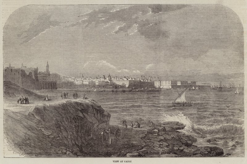 View of Cadiz (engraving) بواسطة مدرسة اللغة الإنجليزية