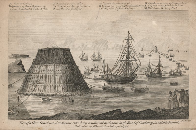 منظر مخروطي تم تشييده عام 1785 يجري في مكانه على طريق شيربورج بواسطة مدرسة اللغة الإنجليزية