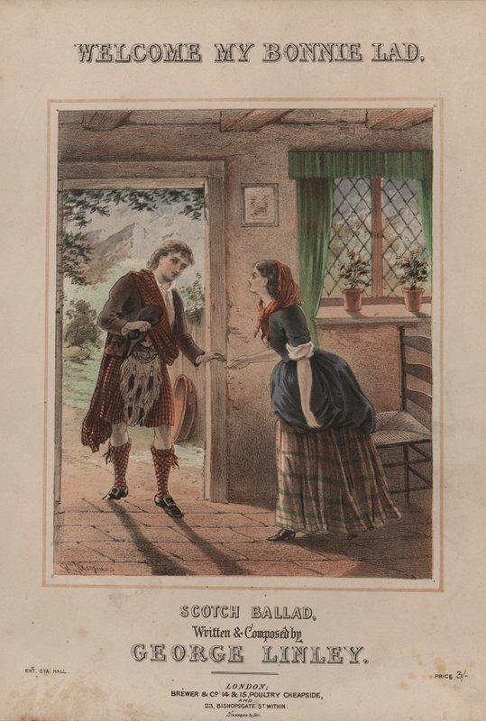 Welcome My Bonnie Lad (colour litho) بواسطة مدرسة اللغة الإنجليزية