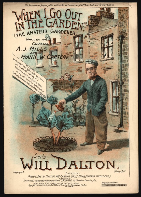 When I Go Out In The Garden, The Amateur Gardener (colour litho) بواسطة مدرسة اللغة الإنجليزية