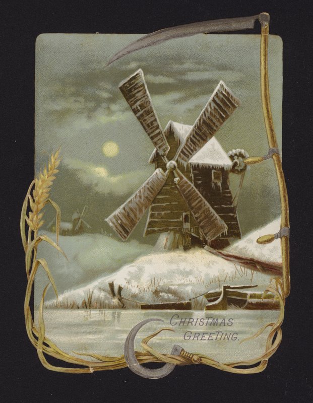 Windmill in the snow (chromolitho) بواسطة مدرسة اللغة الإنجليزية