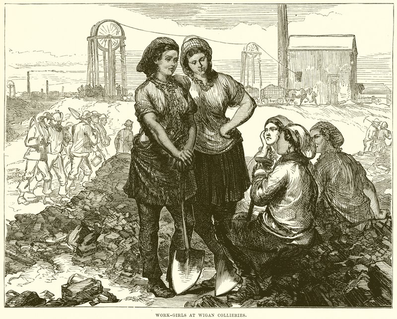 فتيات العمل في Wigan Collieries بواسطة مدرسة اللغة الإنجليزية