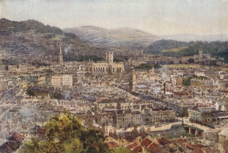 حمام من Beechen Cliff (لون ليثو) بواسطة إرنست ويليام هاسلهوست