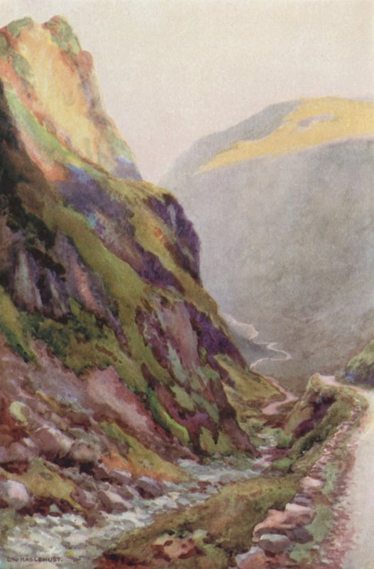 Honister Pass Dawn (لون ليثو) بواسطة إرنست ويليام هاسلهوست