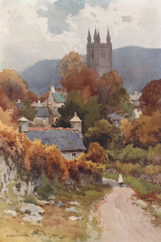 Widecombe on the Moor (لون ليثو) بواسطة إرنست ويليام هاسلهوست
