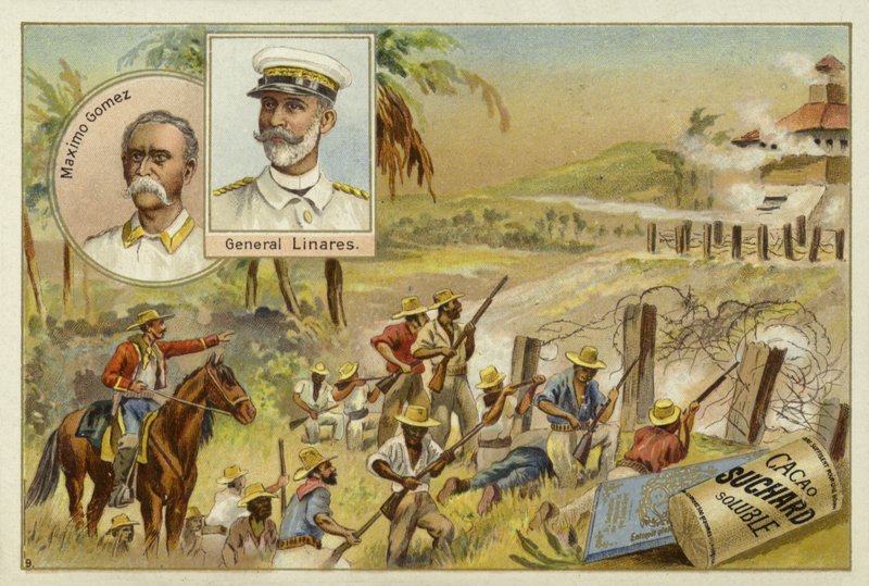 ماكسيمو غوميز ، القائد العسكري الكوبي وأرسينيو ليناريس ، الجنرال الإسباني ، حرب الاستقلال الكوبية ، 1895-1898 بواسطة المدرسة الأوروبية