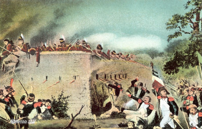 واترلو 1815 ، هجوم على قلعة هوجومونت بواسطة مشاة فرنسية بواسطة المدرسة الأوروبية