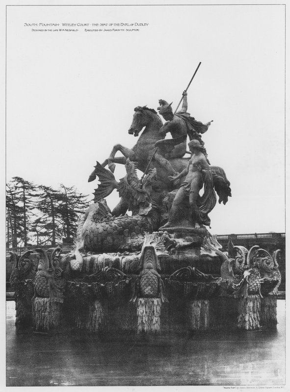 South Fountain, Witley Court, the Seat of the Earl of Dudley (b/w photo) بواسطة المصور الأوروبي