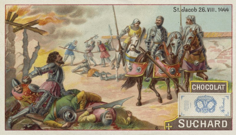 معركة سانت جاكوب ان دير بيرس ، سويسرا ، 26 أغسطس 1444 بواسطة المدرسة الأوروبية
