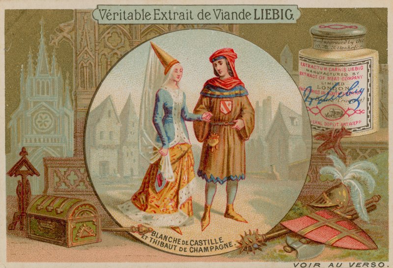 Blanche of Castille and Theobald of Champagne بواسطة المدرسة الأوروبية