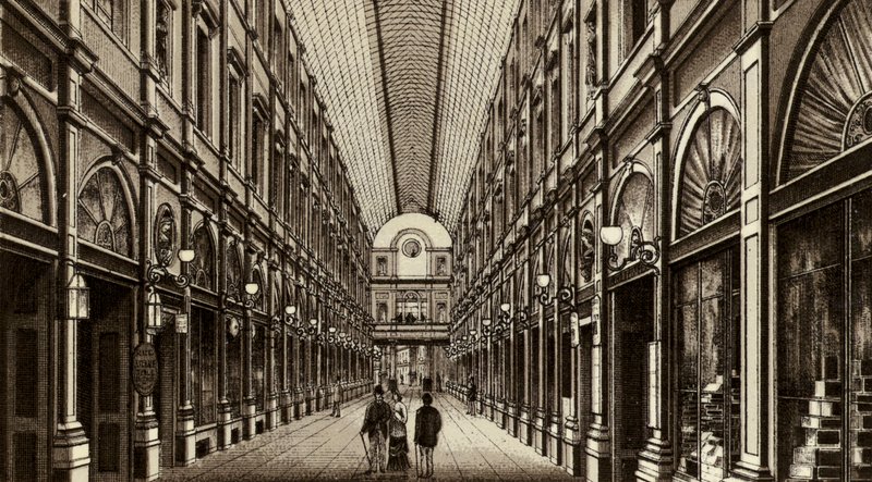 Bruxelles/Brussels: Galeries St Hubert (litho) بواسطة المدرسة الأوروبية