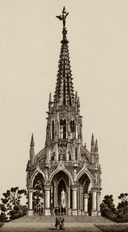 Bruxelles/Brussels: Le Monument du Roi Leopold Ier (litho) بواسطة المدرسة الأوروبية