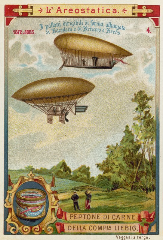 المناطيد القابلة للهجوم من Haenlein (1872) و Renard and Krebs (1885) بواسطة المدرسة الأوروبية