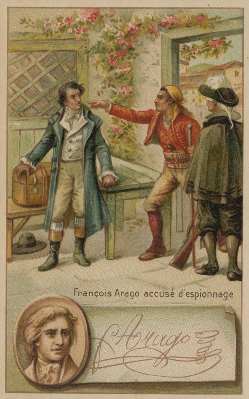 اتهم العالم الفرنسي فرانسوا أراغو بالتجسس من قبل الأسبان ، مايوركا ، 1808 بواسطة المدرسة الأوروبية