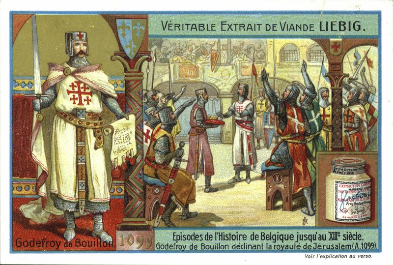 Godfrey of Bouillon يرفض تاج القدس ، الحملة الصليبية الأولى ، 1099 بواسطة المدرسة الأوروبية