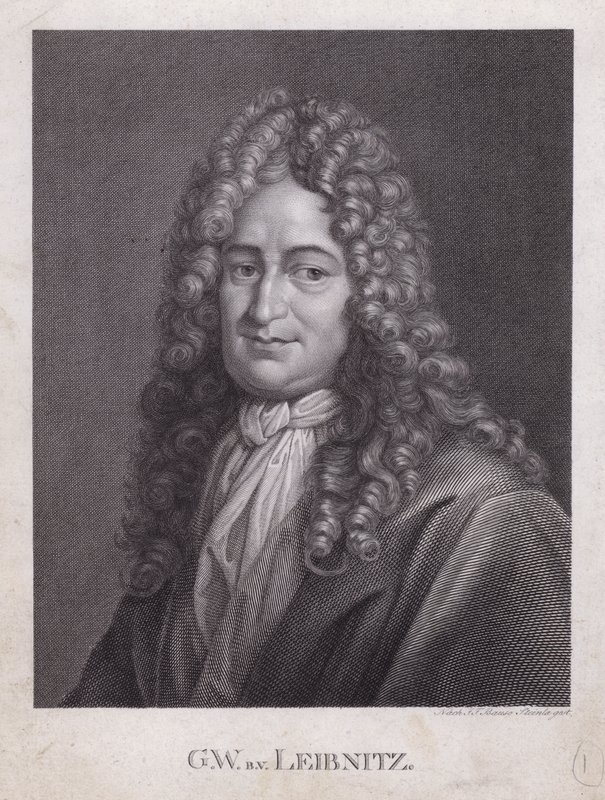 Gottfried Wilhelm Leibniz, German philosopher, mathematician and polymath (engraving) بواسطة المدرسة الأوروبية