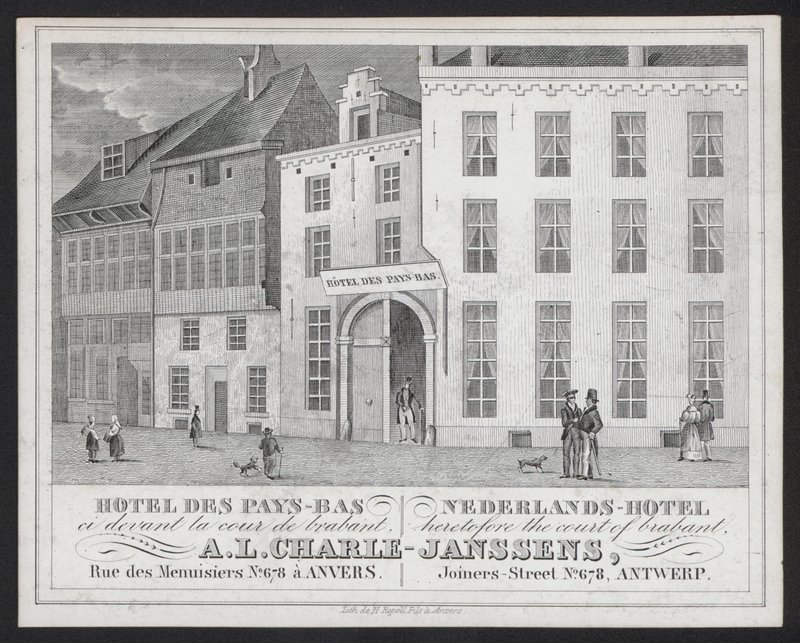 فندق Des Pays Bas ، فندق Dutch ، AL Charle-Janssens ، Anvers ، أنتويرب (نقش) بواسطة المدرسة الأوروبية