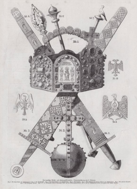 Imperial crown jewels of Germany (engraving) بواسطة المدرسة الأوروبية