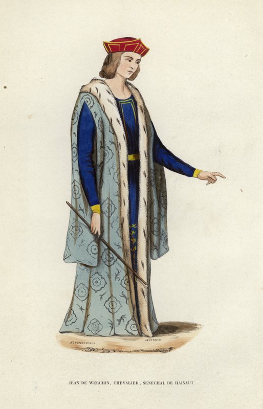Jean De Werchin, Chevalier, Senechal De Hainaut (coloured engraving) بواسطة المدرسة الأوروبية