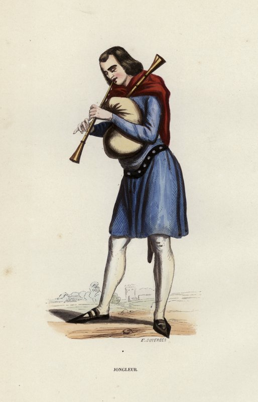 Jongleur (coloured engraving) بواسطة المدرسة الأوروبية