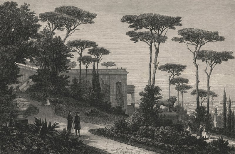 Le Monte-Pincio A Rome (نقش) بواسطة المدرسة الأوروبية