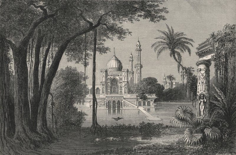 Les Jardins Du Grand Mogol (نقش) بواسطة المدرسة الأوروبية