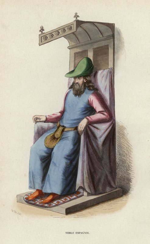 Noble Espagnol (coloured engraving) بواسطة المدرسة الأوروبية