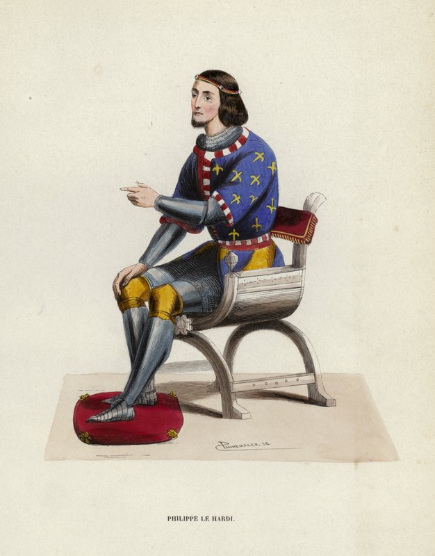 Philippe Le Hardi (coloured engraving) بواسطة المدرسة الأوروبية