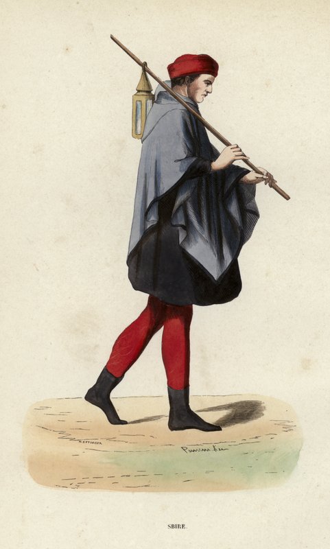 Sbire (coloured engraving) بواسطة المدرسة الأوروبية