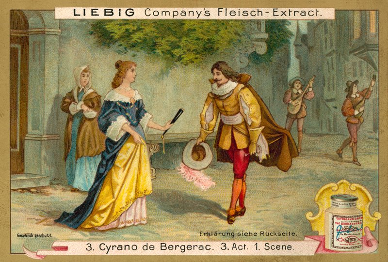 مشهد من Cyrano de Bergerac (Chromolitho) بواسطة المدرسة الأوروبية