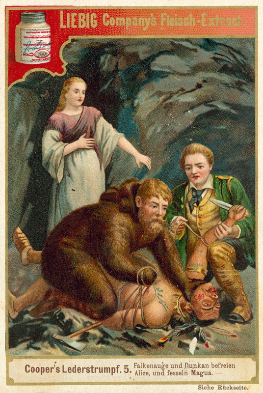 Scene from Last of the Mohicans, by James Fenimore Cooper (chromolitho) بواسطة المدرسة الأوروبية