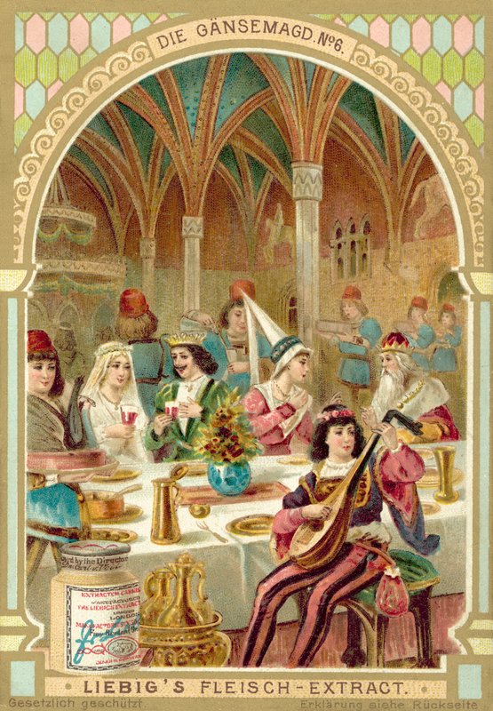 مشهد من حكاية الأخوان جريم الخيالية The Goose Girl (chromolitho) بواسطة المدرسة الأوروبية