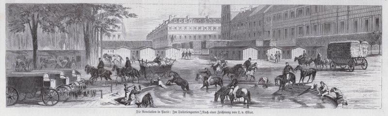 Scene in the Jardin des Tuileries under the Paris Commune بواسطة المدرسة الأوروبية