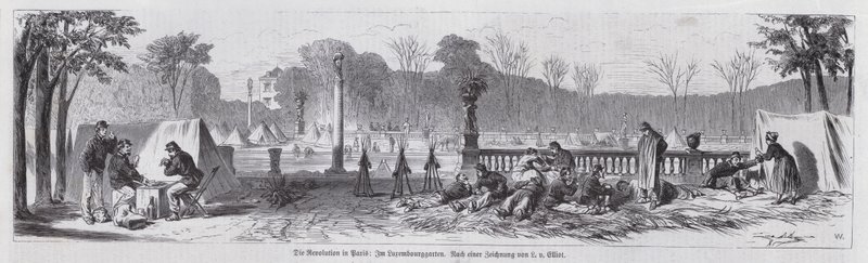 Scene in the Jardin du Luxembourg under the Paris Commune بواسطة المدرسة الأوروبية