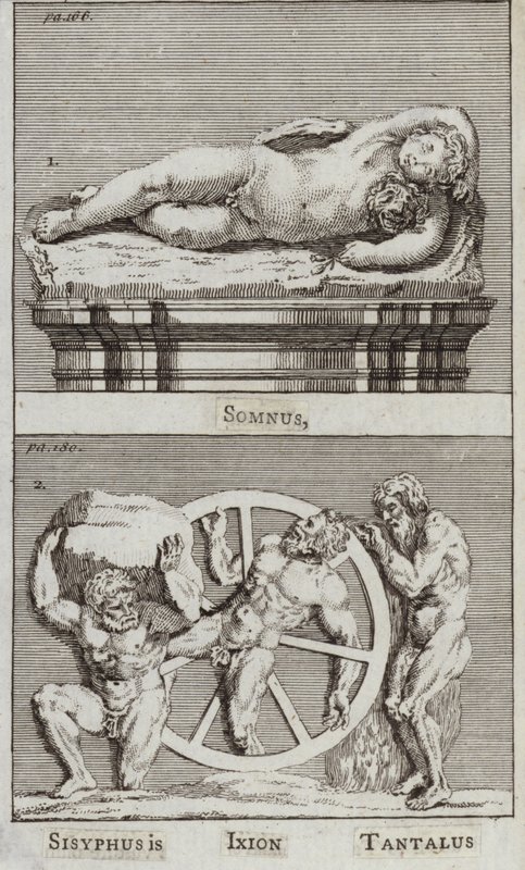 Somnus ، Sisyphus ، Ixion ، Tantalus (نقش) بواسطة المدرسة الأوروبية