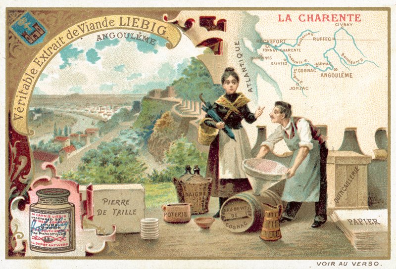 The Charente ، وإطلالة على Angouleme (Chromolitho) بواسطة المدرسة الأوروبية