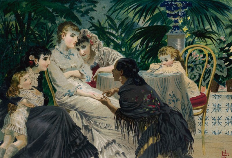 The Fortune Teller (chromolitho) بواسطة المدرسة الأوروبية