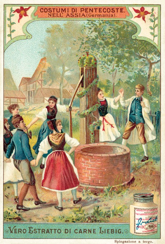 Traditional Pentecost celebrations in Hesse, Germany (chromolitho) بواسطة المدرسة الأوروبية