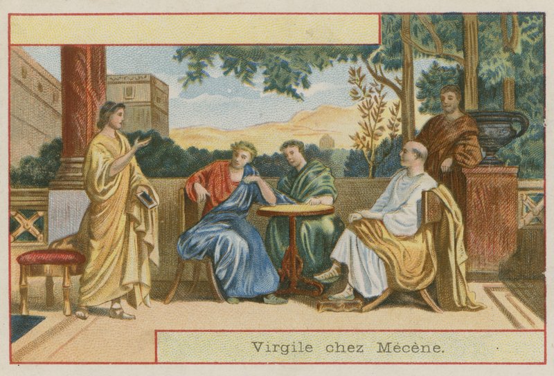 زيارة فيرجيل ل Gaius Maecenas بواسطة المدرسة الأوروبية