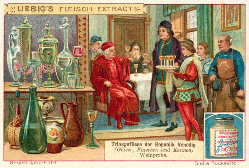 Wine tasting in the Republic of Venice (chromolitho) بواسطة المدرسة الأوروبية