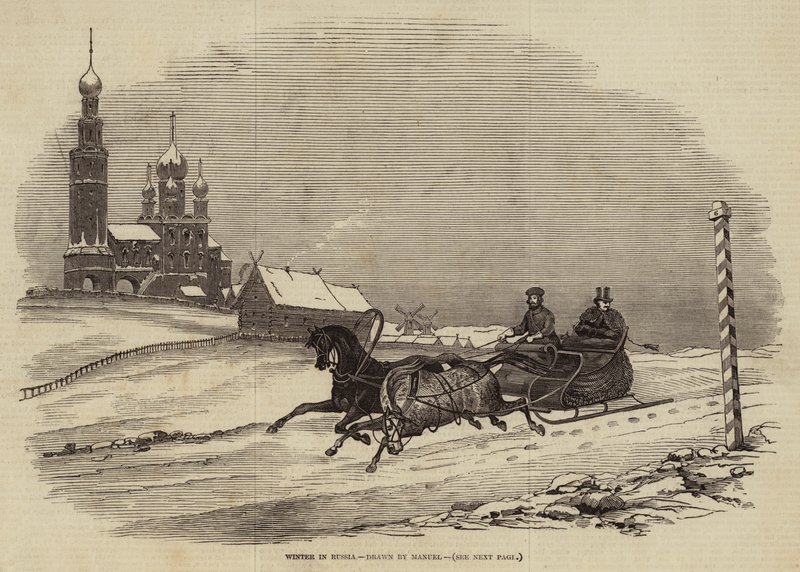 Winter in Russia (engraving) بواسطة المدرسة الأوروبية